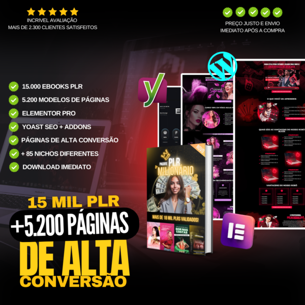 Combo 15.000 Ebooks PLR + 6.200 Landing Page e 500 Mil Arquivos